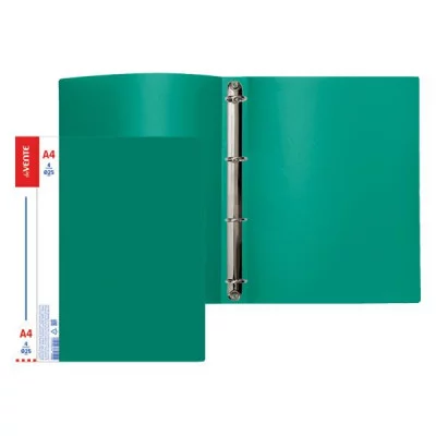 Папка на 4 кольца 0,6мм "Daily" сменн этик зеленый DEVENTE 3081411 316474