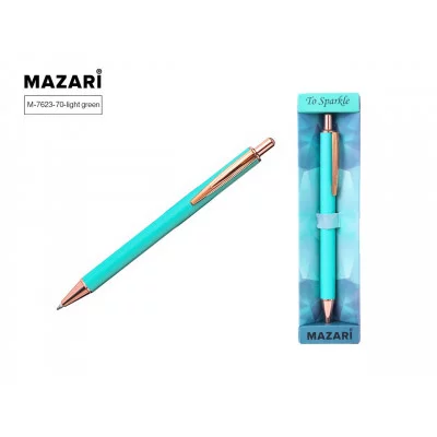Ручка шариковая автоматическая TO SPARKLE-1, СИНЯЯ, пулевидный пиш.узел 1.0 мм, корпус металлический M-7623-70-light green*
