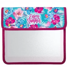 ПТ- 45 Розовые цветы -папка д/тетр. А5 клапан прямоуг.на липучках