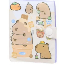 Набор подарочный канцелярский детский "КАПИБАРА" блокнот на кнопке 103*8 см+мини ручка пластик МС7370