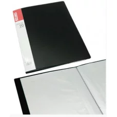 Папка на 20 карманов DH-55 "Черная" корешок 15мм, пластик однотонный SK-20K 331386