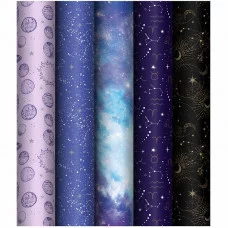 Упаковочная бумага 1шт глянц. 70*100см, MESHU "В глубинах космоса", 80г/м2 358117