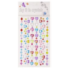 Наклейки-стразы Alingar, акриловые, "Набор сердечек", пакет с европодвесом AL10146