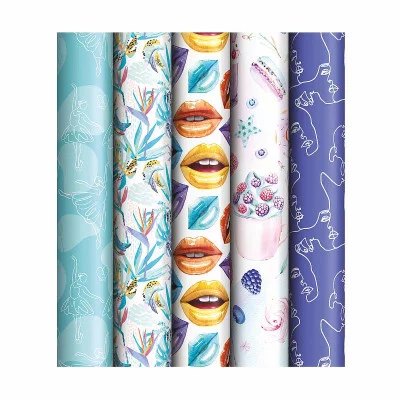 Упаковочная бумага 1шт глянц. 70*100см, ArtSpace "Оттенки сирени", 90г/м2, ассорти 5 дизайнов 341909