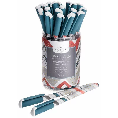 Ручка маслян. LOREX PASTEL FAUVISM SLIM SOFT синий 0,5 мм ассорти кругл. корп. ultra-soft touch игольчатый наконечник 220960