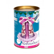 Колокольчик новогодний из пайеток розовый ШП-27