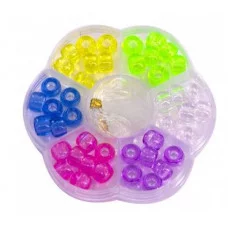 Набор для создания украшений-бусины Alingar, 80х80х12 мм, "Кристаллы", 1 вид бусин(6 цв.), 1х1,1 м леска, пластик. пенал AL12866