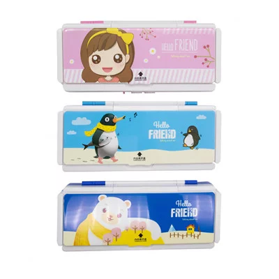 Пенал CK-15 "Hello, friend" пластик, короб с кодовым замком, клапаном для ручек, цвета ассорти, в ПВХ- пакете №35102 (1/1/96) 319613