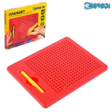 Планшет обучающий "Магнитное рисование", 380 отверстий , цвет красный 4594900
