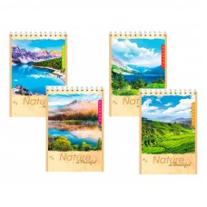 БЛОКНОТ А6 40л.на гребне ПРИРОДА НА РАССВЕТЕ Б40-9518 ассорти