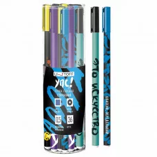 Ручка гелевая со стираемыми чернилами 0,5 мм. Корпус: круглый, полноцветная печать, Soft Touch. "Упс! Синяя" КанцЭксмо РГС360099