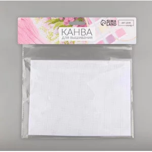 Канва для вышивания №18 30*20 см полиэстер белый АУ 9162359