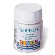 Краска акриловая «Декола», 50 мл, глянцевая, белила титановые, 2928101,2928104