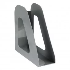 Лоток для бумаг вертикальный СТАММ "Фаворит", серый, ширина 90мм 351555