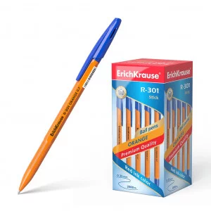 Ручка шариковая Erich Krause "R-301 Orange" синяя, 0,7мм, штрихкод Erich Krause 43194 254707