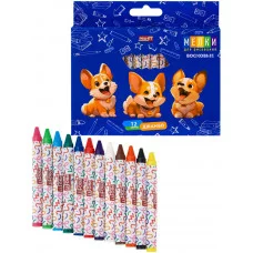 Набор восковых мелков Джамбо для дет.твор. КОРОЛЕВСКИЕ КОРГИ (ШМ-4528)12цв TM "Profit" ШМ-4528