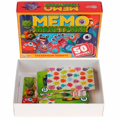 Настольная игра Умка Монстрики МЕМО.50 карточек 4630115527268 734-698