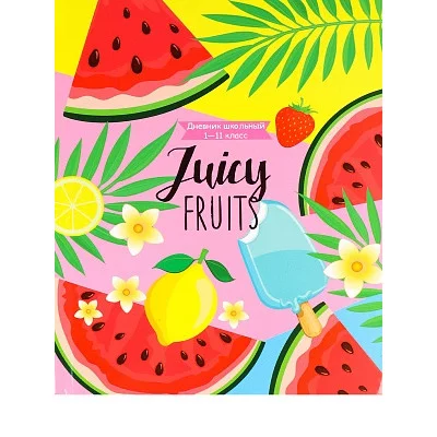 TM"Profit" Дневник школьный 40л. ДОЛЬКИ ФРУКТОВ-1 (Д40-9960) 7БЦ,глянц.лам.,универсальн. Д40-9960