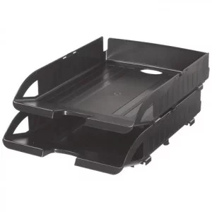 Блок лотков горизонтальный на пластиковых фиксаторах 2шт черный ERICH KRAUSE 14653 376001