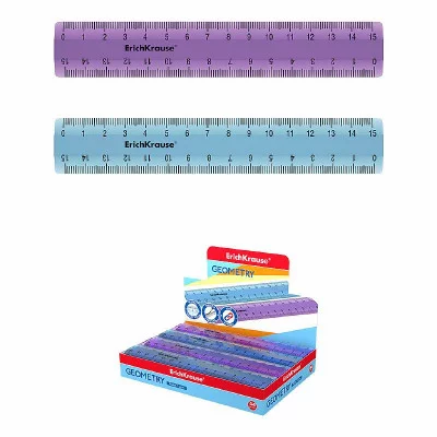 Линейка пластиковая ErichKrause Standard, 15см, ассорти 52981