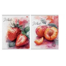 Тетрадь КЛЕТКА 96л. ФРУКТОВО-ЯГОДНАЯ АКВАРЕЛЬ (96-9523) (обл. - мелов.картон) 96-9523