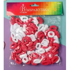 Резинка для волос "Махрушка спорт" (набор 100 шт) 1,5см розовый-белый 9732056