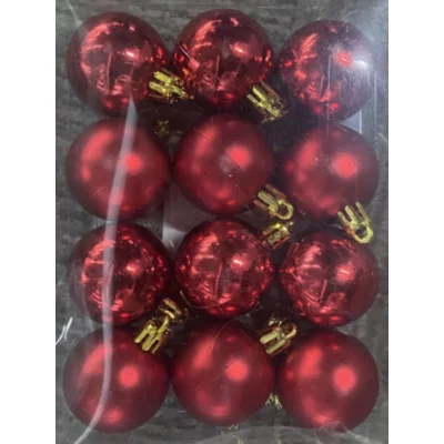 Набор ёлочных шаров 12 шт Чудеса, 4 см, красный НУ-5627