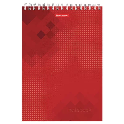 Блокнот БОЛЬШОЙ ФОРМАТ 200х290 мм А4, 80 л. гребень, картон, жесткая подложка, клетка, BRAUBERG, Бизнес 129804
