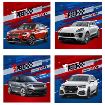 БЛОКНОТ А6 40л на цвет. спирали АВТО НА КРАСНО-СИНЕМ Б40-1776