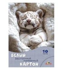 Картон белый мелов двуст А4 10л "Белый тигренок" в папке АППЛИКА С0686-04 691604