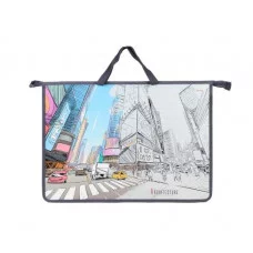 Папка для рисунков и труда АРХИТЕКТУРА В ГРАФИКЕ  А3 молния сверху пластик ПТР-1822