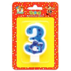 Свеча для торта "Маленький пират". Цифра "3" С-0442