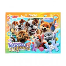 Котята и щенки. Пазлы 60 эл. классические 395773