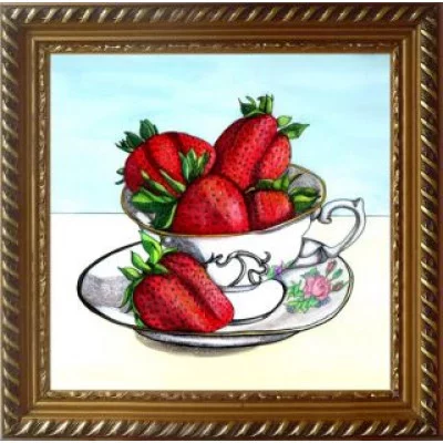 Алмазная живопись Горсть клубники, 25*25 см 324842
