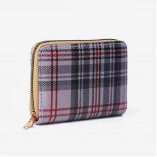 Кошелек 07-01-13 Клетка, 13*2*9 см, 3 отд, на молнии, серый   9494869