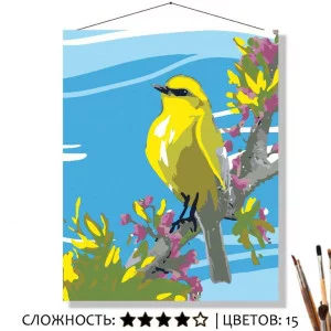 Картина по номерам на холсте 50х40 "Яркая птичка" Знайленд КН5040651