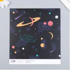 Бумага для скрапбукинга "Вселенная" плотность 180 гр 15,5х17 см   7907932
