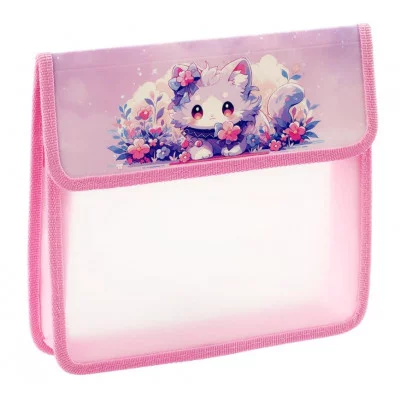 Папка для тетрадей 1 отделение, ArtSpace "Kawai Cat", А5, пластик, на липучке 365779