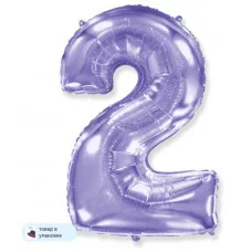 Шар (40\'\'/102 см) Цифра, 2, Сиреневый, 1 шт. в уп. B901762L
