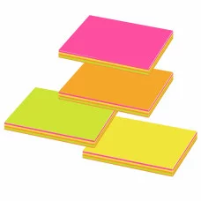 Блок для записи с клеевым краем, Alingar, 100 мм х 76 мм, 5 цветов, 100 л., "Неоновое ассорти", пакет с европодвесом AL8117
