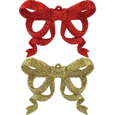 Набор ёлочных подвесок, 2 шт. Яркие банты, 9 см  НУ-3825