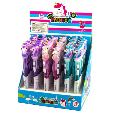 Ручка подарочная шариковая, автоматическая, "Единорог" Alingar, синяя, 0,7 мм., светящийся, цветной корпус AL7171