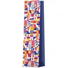 Пакет подарочный 1шт 12*36*8,5см ArtSpace "Wine chaos", ламинированный, под бутылку 322262