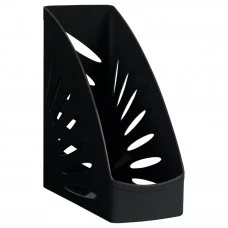 Лоток для бумаг вертикальный СТАММ "Тропик", черный, ширина 110мм 351544