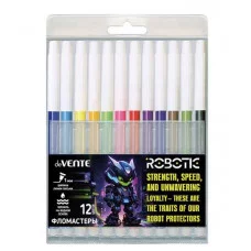 Фломастеры 12цв "Robotic" смываемые невент колп   DEVENTE 5081523 232405