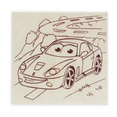 Заготовка деревянная для выжигания. 15х15 см. АВТОМОБИЛЬ (Арт. НР-8346) 15В12