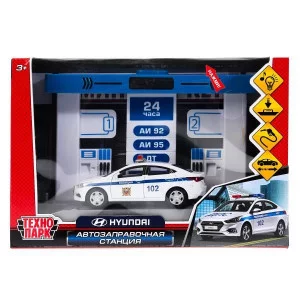 Игрушка пластик свет-звук АВТОЗАПРАВОЧНАЯ СТАНЦИЯ 21 см, С МАШИНКОЙ Технопарк 380828