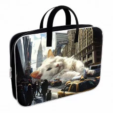 Папка текстильная на молнии ErichKrause с ручками Big City Cats A4+, 1шт 62918