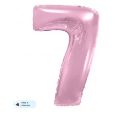 Шар (40\'\'/102 см) Цифра, 7, Розовый, Макарунс, 1 шт. в уп. B901767RS