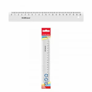 Линейка пластиковая ErichKrause Clear, 20см, прозрачный 49498
